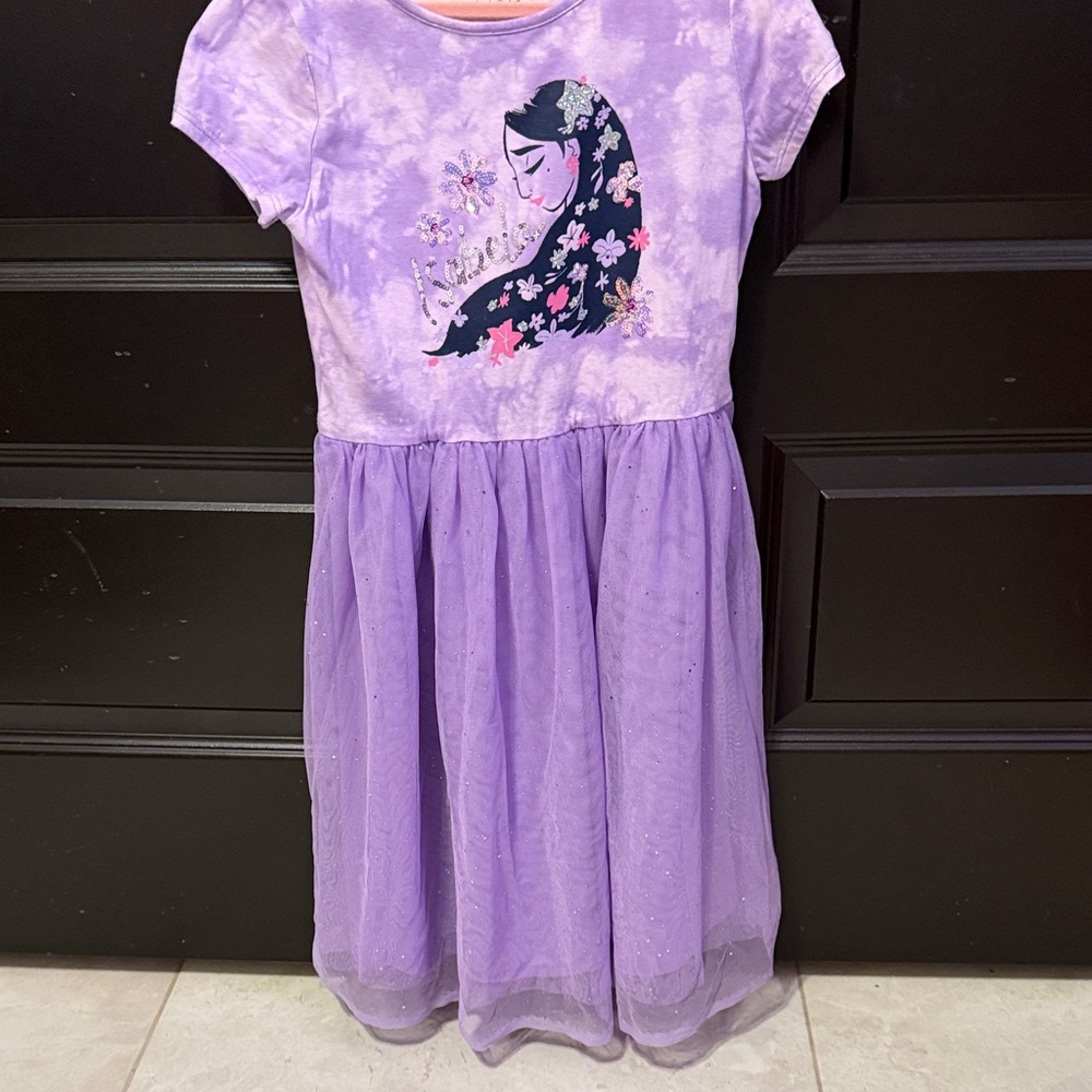 Charming Lavender Kids Dress with Floral Motif